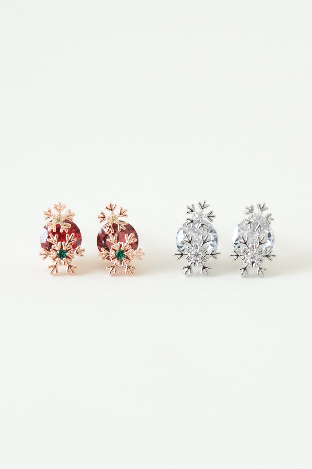 23966 - Snowflakes on Ice Cube Earrings