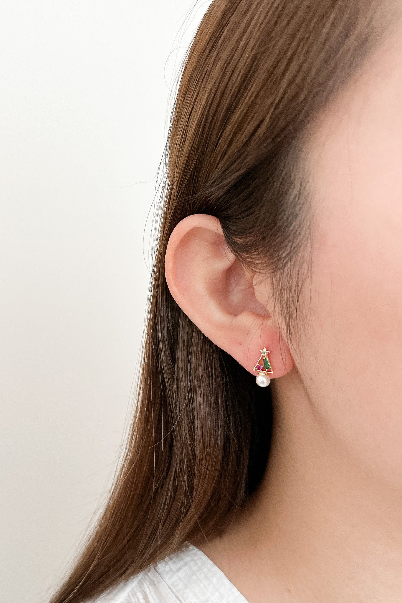 [最後現貨] 23969 Golden Cubic Christmas Tree Earrings