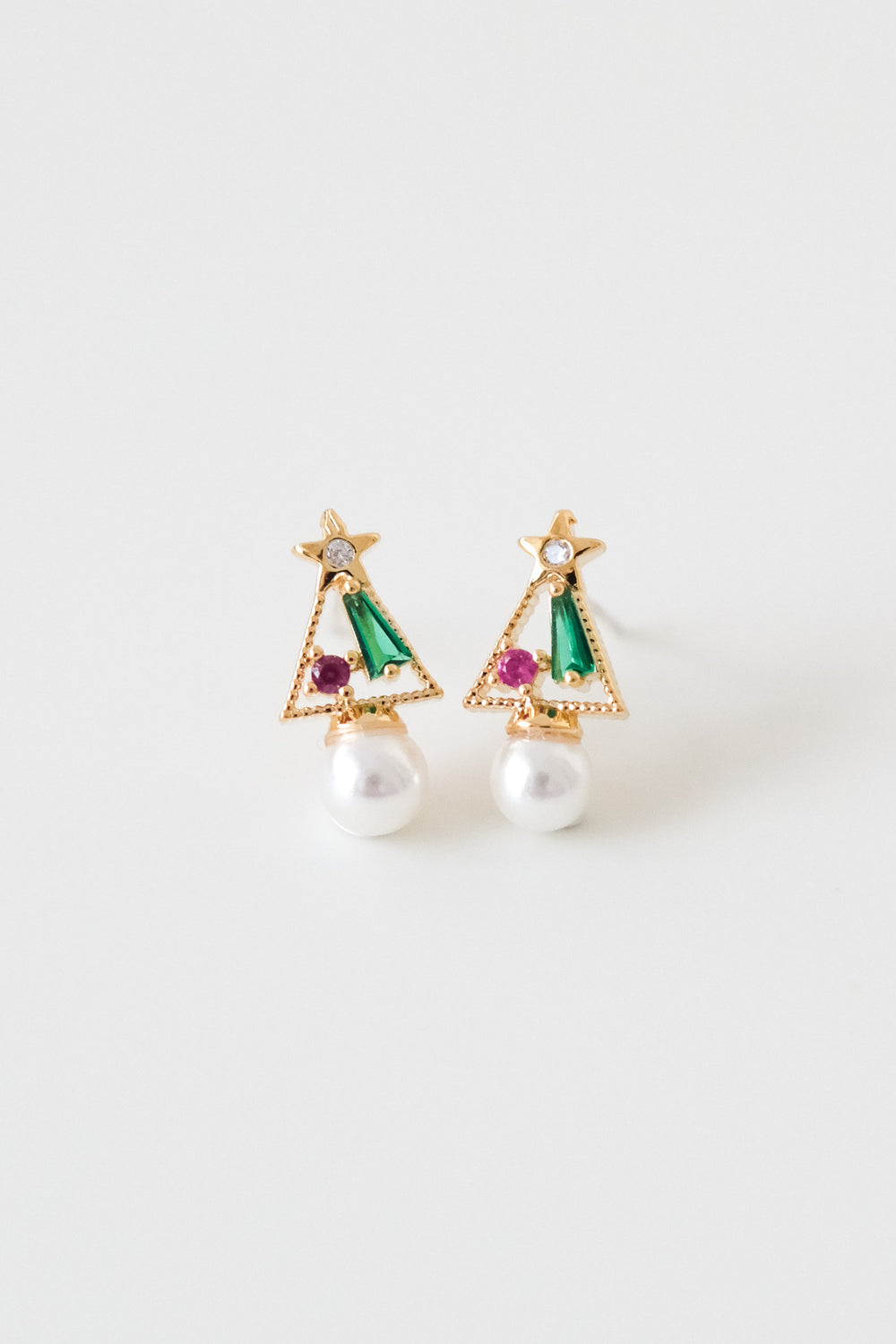 [最後現貨] 23969 Golden Cubic Christmas Tree Earrings