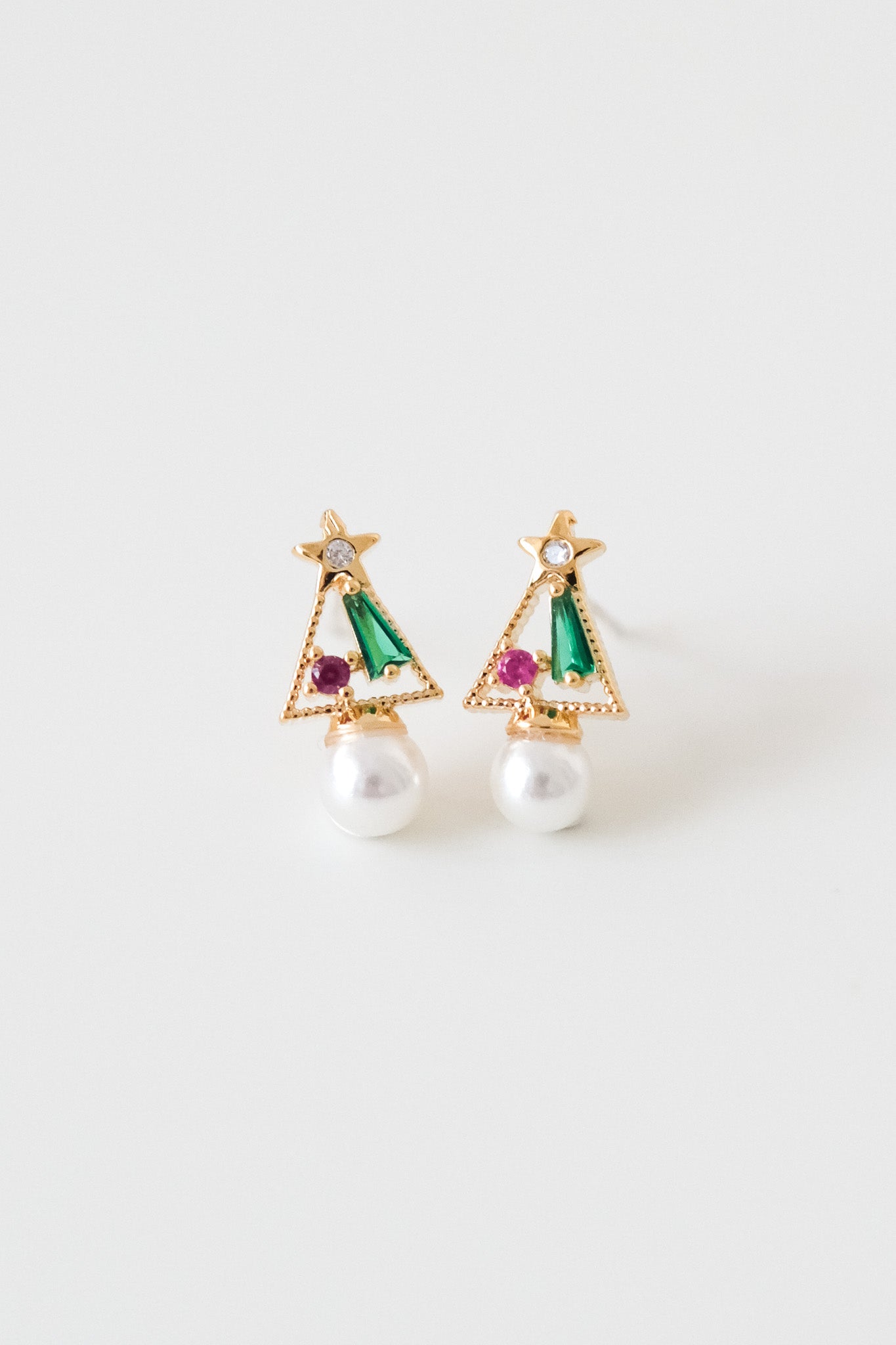 [最後現貨] 23969 Golden Cubic Christmas Tree Earrings