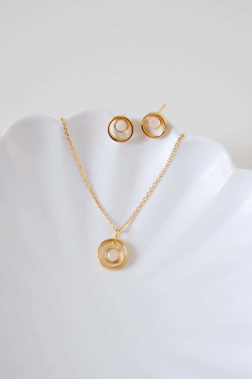 24225 Nox Gemstone Earrings & Necklace (2 colours)