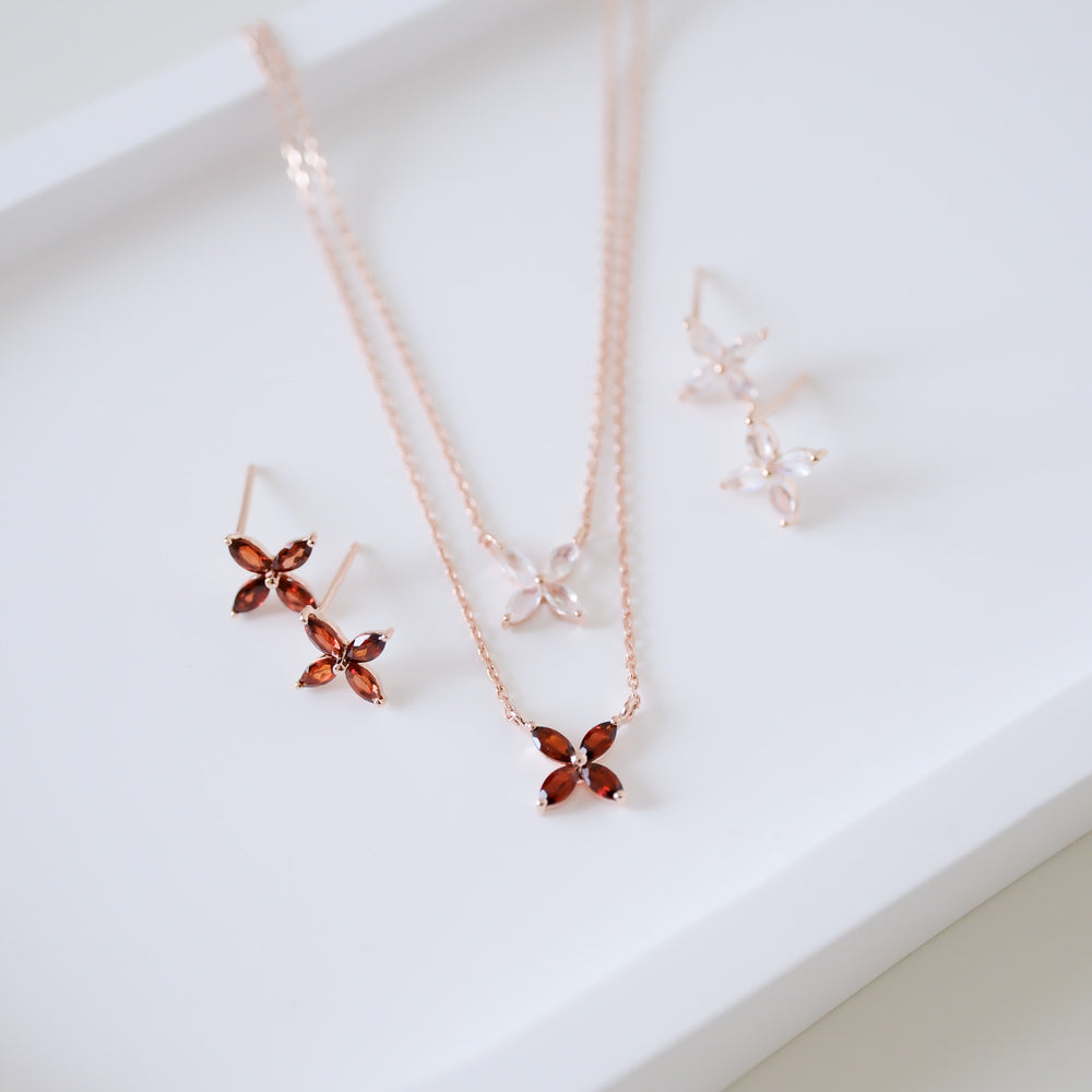 
                  
                    24256 Milada Gemstone Earrings & Necklace | Garnet
                  
                