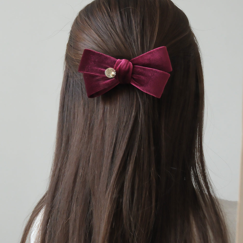 24704 Jade Bow Hair Clip