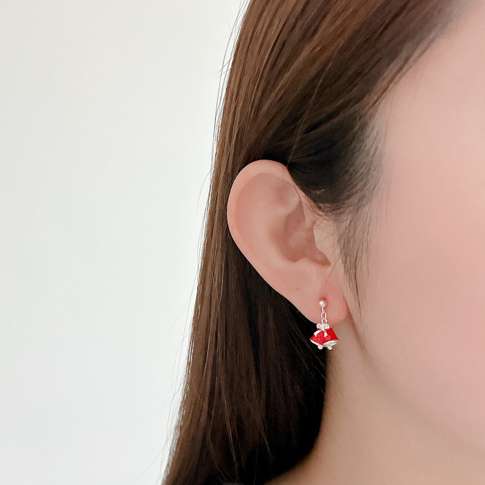 24711 Red Christmas Bells Earrings